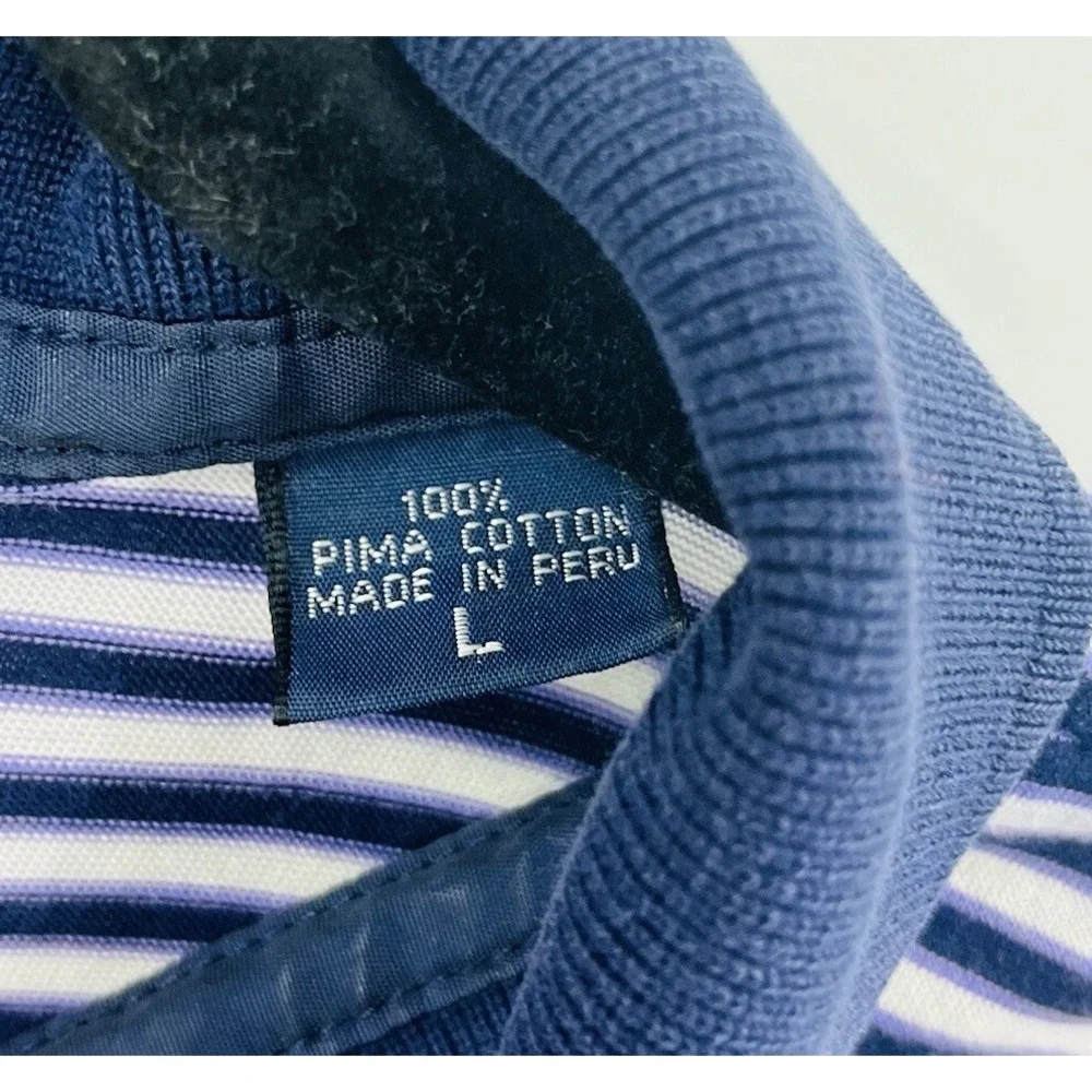Ralph Lauren Polo Golf Shirt Mens Size Large Striped Pima Cotton